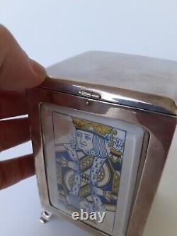 Hallmarked 1899 Silver Levi & Salaman Tripple Jouer Carte Box Manque De Prise