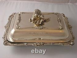 Heavy Victoria Elkington Armorial Lucas 1852 Énorme Silver Entree Dish 1884 Grammes