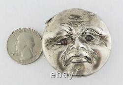 Homme Antique D’argent Sterling Dans Le Grand Cas De Match De Vesta De Lune