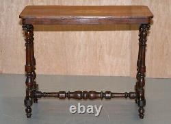 Lovely Victorian Walnut Inclaid Silver Tea Ou Occasionnel Side Table Lovely Inlay