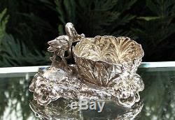 Magnifique Rare Victorian Silver Silver Stalk & Baby Open Salt Londres 1898