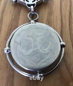 Montre Ornée Victorienne / Chaîne Fob Médaille Avec Boussole Suspendue