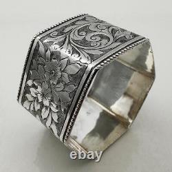 Octagonal Napkin Ring Sterling Silver Victorian Birmingham 1900 J E Wilmot
