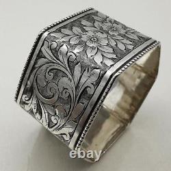 Octagonal Napkin Ring Sterling Silver Victorian Birmingham 1900 J E Wilmot