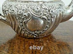 Orné Antique Victorian Sterling Silver Tea Pot Birmingham 1894 340g