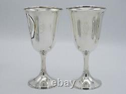 Pair Antique C. 1914 Manchester Silver Co Sterling Goblet Cup Chalice 822 6,5