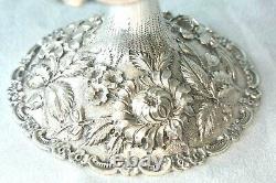 Paire Antique S. Kirk & Son 925/1000 Co Mark Sterling Silver Repousse Compotes