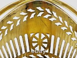 Panier à bonbons en argent massif doré de style victorien antique, entièrement poinçonné 1891.