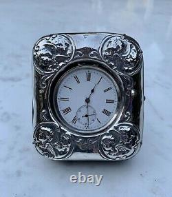 Porte-montre Antique En Argent Sterling / Étui + Montre De Poche