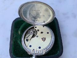 Porte-montre Antique En Argent Sterling / Étui + Montre De Poche