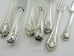 Rare 54 Pce Marlborough Silver Canteen De Cutlery, Londres 1854 Lias Flatware Set