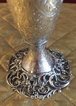 Rare Antique Spaulding Co. Sterling Silver Vase Beautiful Très Détaillé