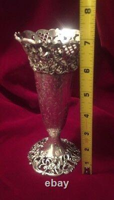 Rare Antique Spaulding Co. Sterling Silver Vase Beautiful Très Détaillé