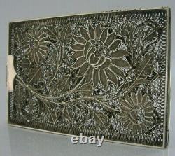 Rare Beautiful Solid Silver Filigre Card Case Georgian Victorian Antique