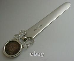 Rare Boer War Anglais Solid Sterling Silver Letter Opener S Africa Coin 1898