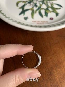 Rare Pansy Photo Locket Mourning Ring Français Victorian Art Nouveau Solid Silver