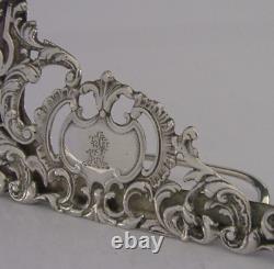 Rare Silver Sterling Buswell Famille Lion Crested Menu Holder 1888 Antique