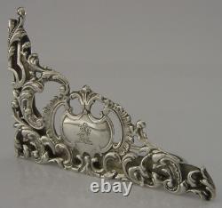Rare Silver Sterling Buswell Famille Lion Crested Menu Holder 1888 Antique