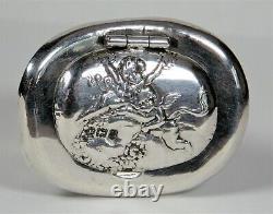 Rare Victorian Edwin Thompson Bryant Novelty Solid Silver Top Hat Snuff Box 1900