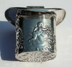 Rare Victorian Edwin Thompson Bryant Novelty Solid Silver Top Hat Snuff Box 1900