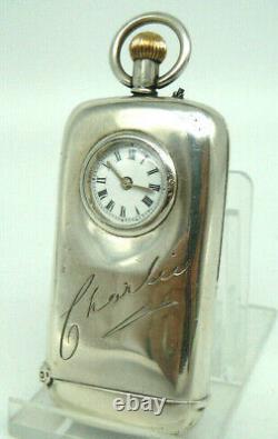 Rare Victorian Sterling Silver Combination Vesta, Sovereign Case - Horloge De Montre