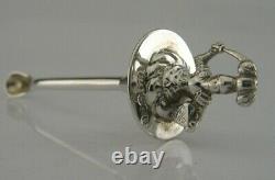 Rare Victorien Sterling Silver Knight Cayenne Laudanum Spoon 1899 Antique