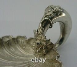 Rare Vine Leaf Anglais Solid Sterling Silver Caddy Spoon 1871 Antique Victorien