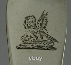 Rare York Victorian Sterling Argent Pelican Fourche Crested 1848 Antique Barber