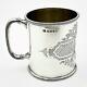 Silver De Sterling Victorien Gravé 1/3 Mug Christening Pint / Cup Sheffield 1876