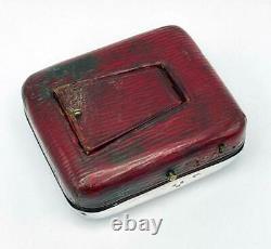 Silver Pocket Watch Case London 1898 Red Leather William Comyns