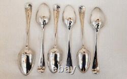 Six Victorian Silver Dessert Spoons George Adams, Londres, 1876