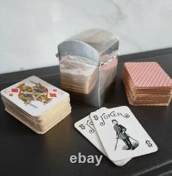 Sterling Silver Miniature Playing Card Box Case Et 2 Packs Cards Chester 1900