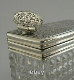 Superb Rare Victorian Sterling Silver Transvelling Inkwell 1874 Antique 124g