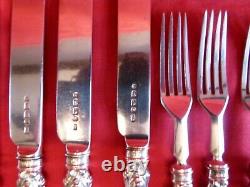 Superbe 1879 Solid Silver (dents, Lames & Poignées) 12 Piece Set Of Cutlery