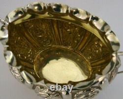 Superbe Anglais Victorian Solid Sterling Silver Sugar Bowl 1892 Antique 96g