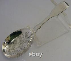 Superbe Anglais Victorien Solide Sterling Argent Caddy Spoon 1866 Antique