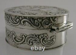 Superbe Antique Dutch Solid Sterling Silver Box London Import 1892 Victorian