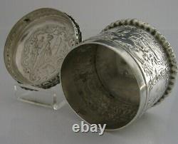 Superbe Solide Sterling Silver Box Small Tea Caddy Canister 1894 Antique