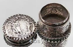 Superbe Victorian Daniel & John Wellby Solid Silver Pictorial Table Snuff Box