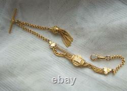 Superbe Victorian Ladies Albertina Gilded Pocket Watch Chain Tassel Fob Bracelet