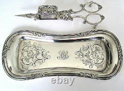 Superbe Victorien 1851 Rare Matching Sterling Bougie En Argent Snuffer & Tray