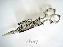 Superbe Victorien 1851 Rare Matching Sterling Bougie En Argent Snuffer & Tray