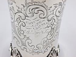 Tasse à bière Antique en argent massif, de style gothique, de petite taille, de l'époque victorienne précoce (SLOHVNO)