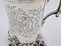 Tasse à bière de style gothique en argent massif antique de l'époque victorienne (SLOHVNO)