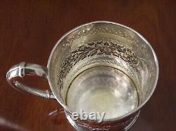 Tasse de baptême en argent massif sterling anglais de 1890, 105g