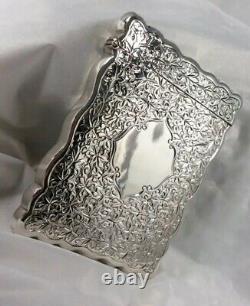 Très Belle Qualité Antique Hm Silver William M Hayes Calling Card Case 1902