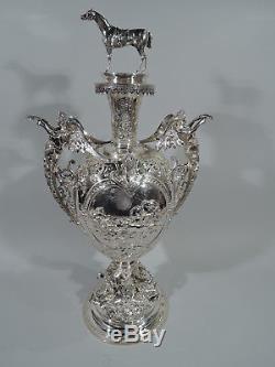 Trophée Victorien Coupe Équestre De Chevaux Antiques En Argent Sterling 1883