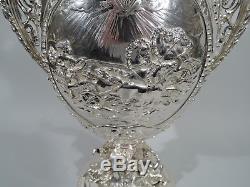 Trophée Victorien Coupe Équestre De Chevaux Antiques En Argent Sterling 1883