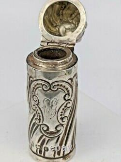 Une Bouteille Victorienne De Parfum En Argent Massif 1893