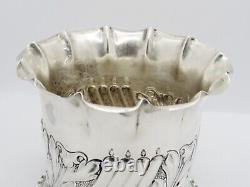 Vase De Pot De Fleurs En Argent Sterling Victorien Antique Entièrement Marqué En 1897